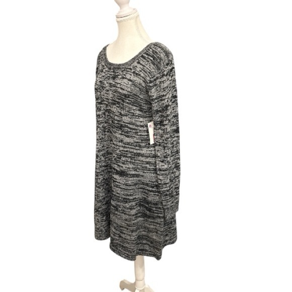 Bobbie Brooks Marled Knit‎ Sweater Dress Women’s Large Gray Black NWT - Picture 3 of 14